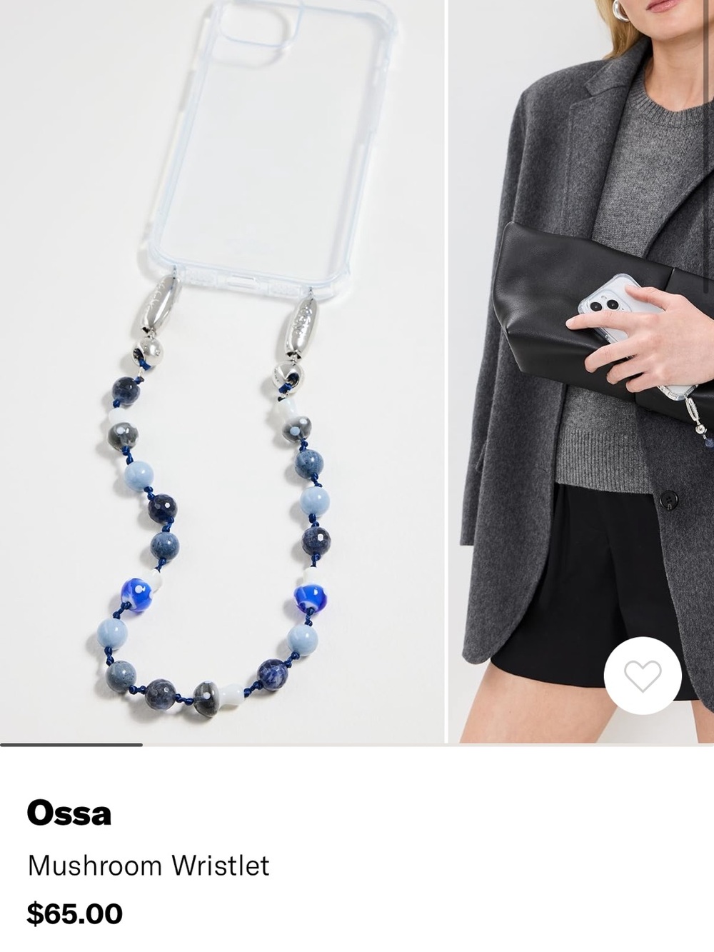 Ossa Blue Mushroom Wristlet